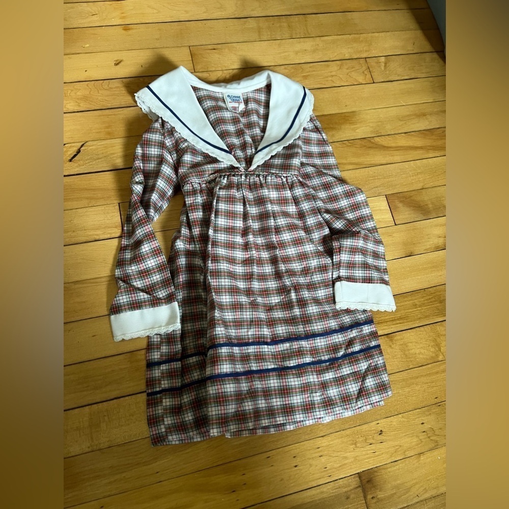 Vintage Bonnie Jean plaid union made dress